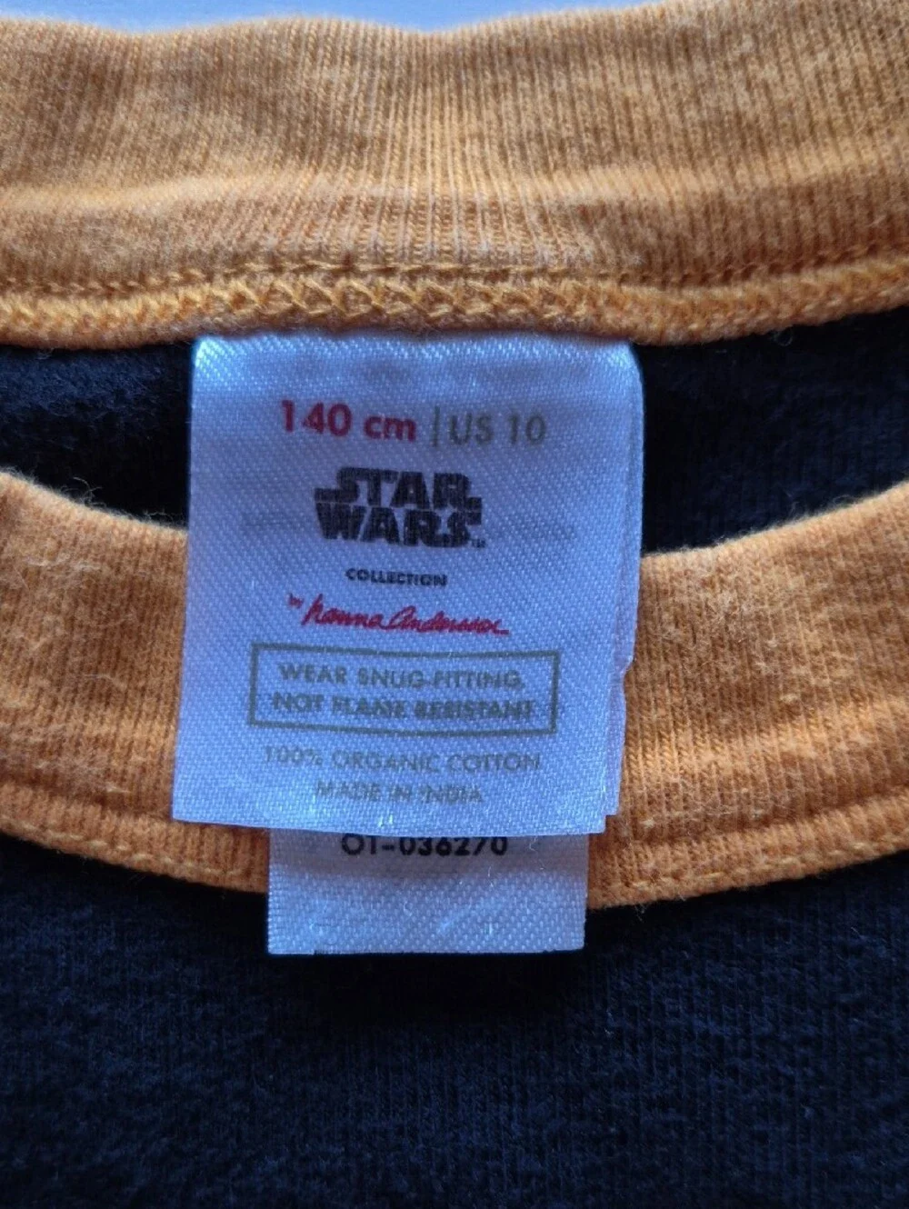 Hanna Andersson Star Wars Black & Orange Boys Pajamas 4 Pc Set